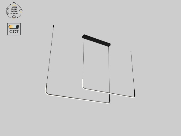 Hanglamp Zand Zwart Duo Lijn 40W LED CCT 3 Kleur + Dimmen – foto 7 – kavel bij XL Auctions