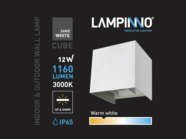 6x 7W LED wit Wandlamp Kubus duo licht verstelbaar waterdicht – foto 2 – kavel bij XL Auctions