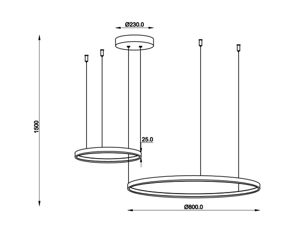 Hanglamp Zand Zwart en Goud 80cm&40cm Duo Ring 50W LED CCT 3 – foto 7 – kavel bij XL Auctions
