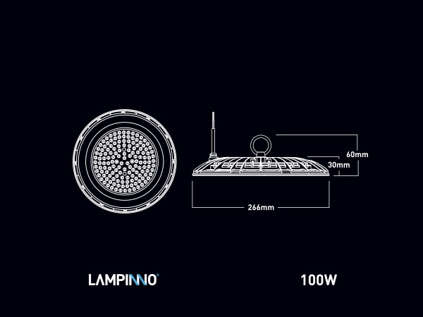10x 100W 6500K LED UFO Highbay SLIM Waterdicht met lens – foto 4 – kavel bij XL Auctions