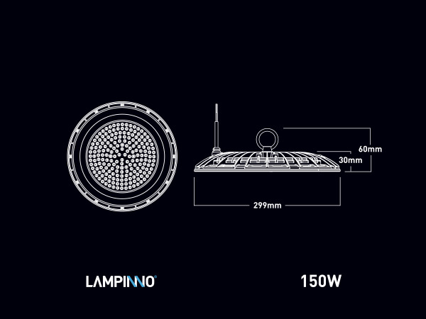 16x 150W 4000K LED UFO Highbay SLIM Waterdicht met lens – foto 5 – kavel bij XL Auctions