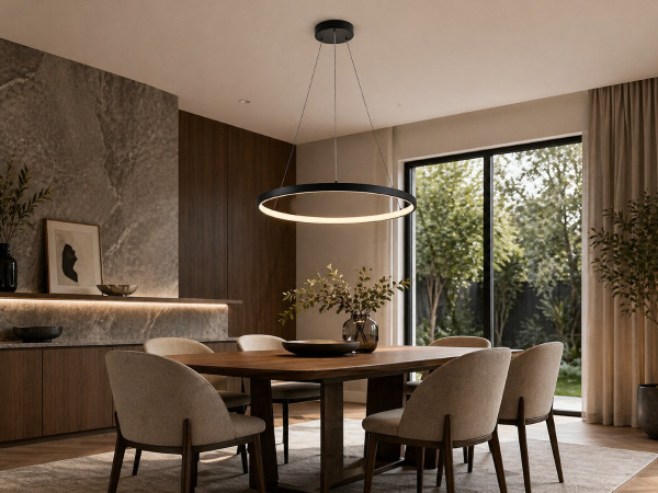 Hanglamp Zand Zwart 60cm 28W LED CCT 3 Kleur 3 Stappen Dimme – foto 3 – kavel bij XL Auctions