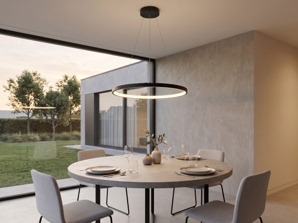 Hanglamp Zand Zwart 60cm 28W LED CCT 3 Kleur 3 Stappen Dimme – foto 4 – kavel bij XL Auctions