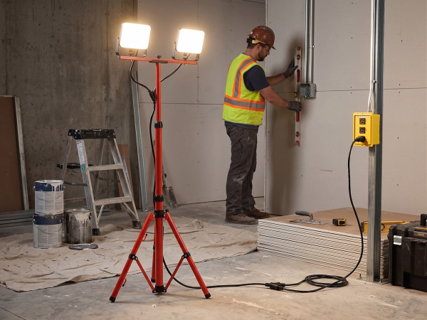 2x Werklamp 2x50W LED 3in1 kleur CCT Breedstraaler tripod – foto 2 – kavel bij XL Auctions