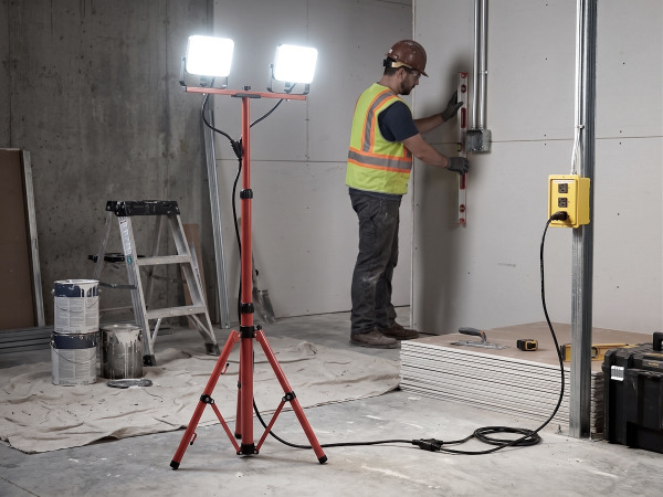 Werklamp 2x50W LED 3in1 kleur CCT Breedstraaler tripod – foto 4 – kavel bij XL Auctions