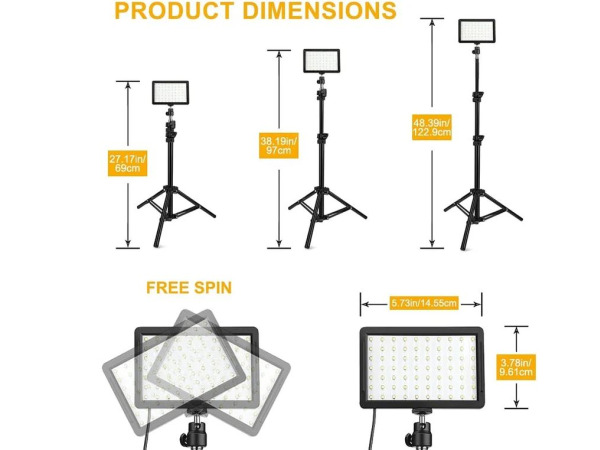 3× 70LED videolicht met vestelbaar statief en kleurfilters – foto 2 – kavel bij XL Auctions