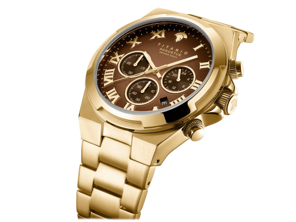 Titanio Horloge Augustus Goud 42mm – foto 3 – kavel bij XL Auctions