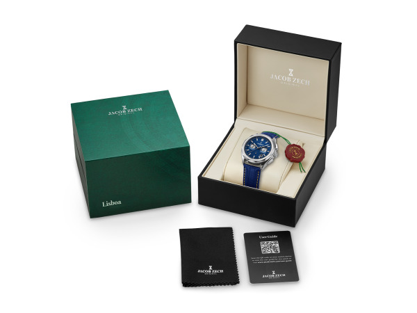 Jacob Zech Horloge Lisboa Blauw/Zilver 42mm – foto 2 – kavel bij XL Auctions