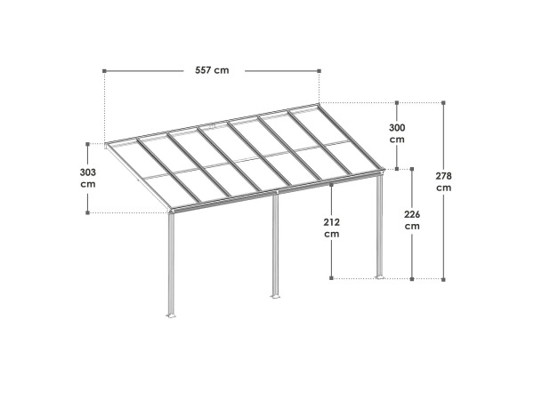 Terrasdak / Overkapping - Borneo - 5.5 x 3 m - Grijs – foto 3 – kavel bij XL Auctions