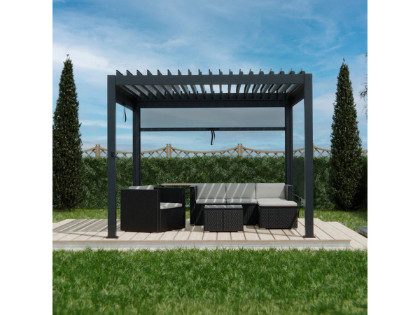 Pergola / lamellendak - Tahiti - 3x4 m - antraciet – foto 3 – kavel bij XL Auctions