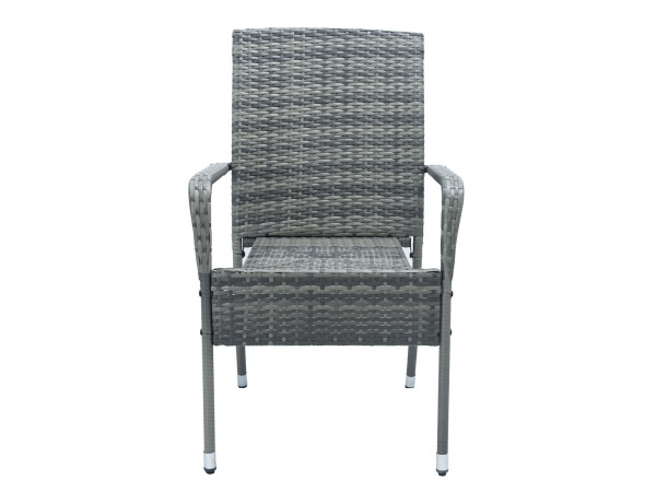 Polyrotan Tuinstoelen Yoro - 4-delig - Grijs - Stapelbaar – foto 2 – kavel bij XL Auctions