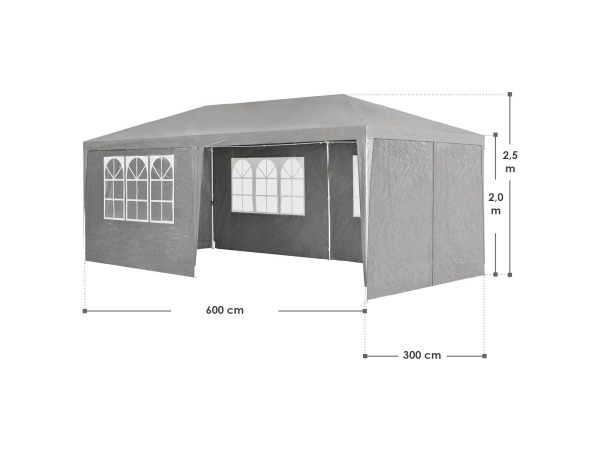 Partytent met zijwanden - 3x6M - Donkergrijs – foto 3 – kavel bij XL Auctions