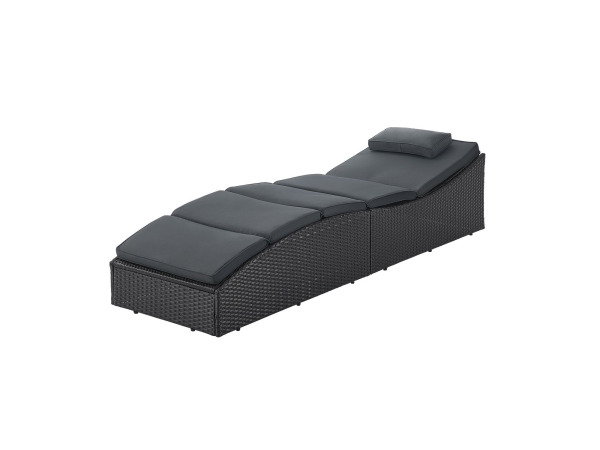 Ligbed / Zonnebed Lamia - Zwart - Polyrotan – foto 9 – kavel bij XL Auctions