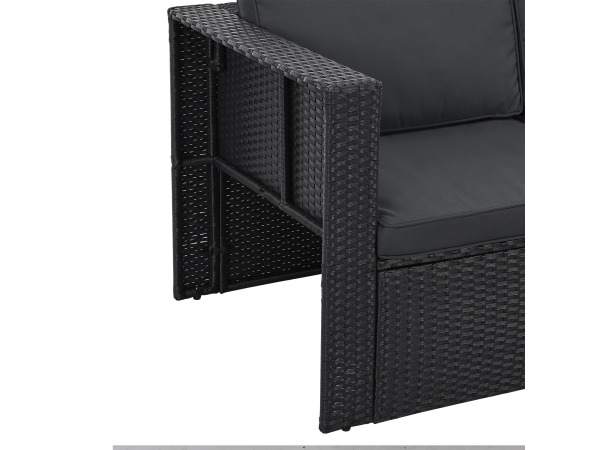 Polyrotan Loungeset / Tuinset Salou - Zwart – foto 5 – kavel bij XL Auctions