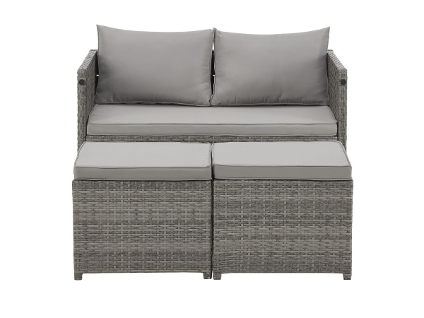 2 in 1 Polyrotan Loungeset Jamaika - Grijs – foto 10 – kavel bij XL Auctions