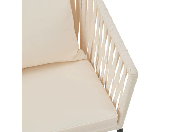 Touwstoelen - Set van 2 - Incl. Zit- en Rugkussens - Beige – foto 3 – kavel bij XL Auctions