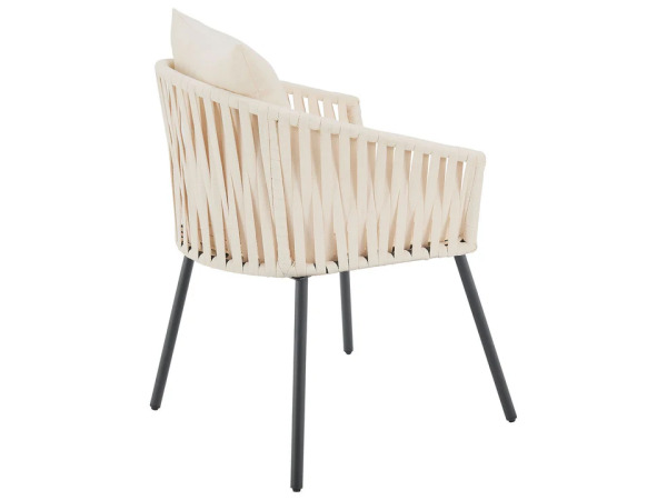 Touwstoelen - Set van 2 - Incl. Zit- en Rugkussens - Beige – foto 4 – kavel bij XL Auctions