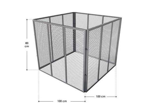 Metalen compostbak - Tuinafval - 800L - Zilver – foto 6 – kavel bij XL Auctions