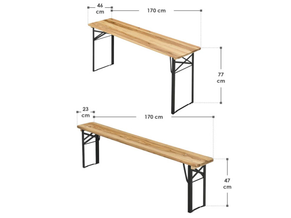 Biertafel / bierbank biertafelset - 3-delig - 170cm – foto 8 – kavel bij XL Auctions