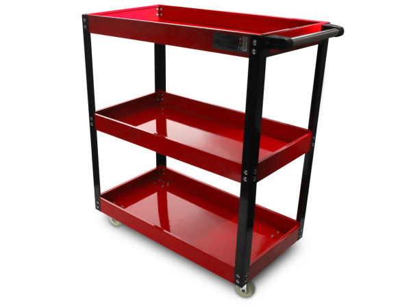 Werkplaatswagen / Gereedschapswagen - 3 niveaus - Rood – foto 6 – kavel bij XL Auctions