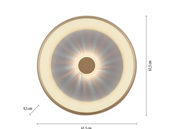 Just Light Ronde plafondlamp Vertigo messing 61,5cm1