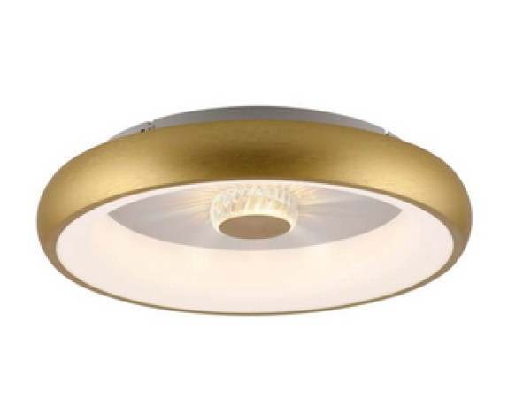 Just Light Ronde plafondlamp Vertigo messing 46,5cm