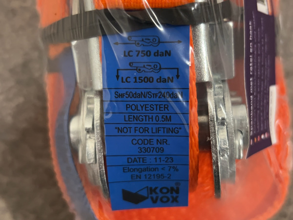 10x Konvox spanband met ratel en haak 25mm x 7m – foto 6 – kavel bij XL Auctions