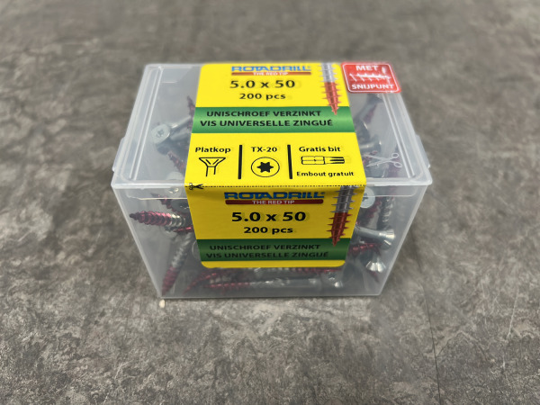 8x Rotadrill unischroeven verzinkt ø5,0x50mm 200-pack – kavel bij XL Auctions