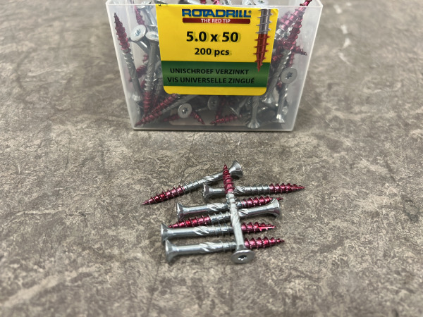 8x Rotadrill unischroeven verzinkt ø5,0x50mm 200-pack – foto 4 – kavel bij XL Auctions