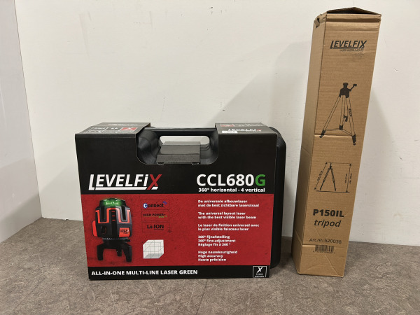 Levelfix kruislijnlaser groen set met statief CCL680G – foto 10 – kavel bij XL Auctions