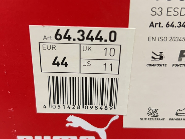 Puma veiligheidsschoen maat 44 S3 Touring zwart/rood – foto 9 – kavel bij XL Auctions