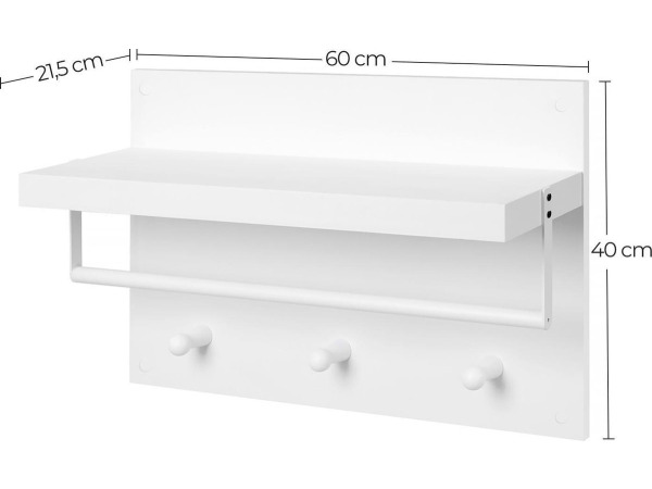 iBella Living wandkapstok wit met haakjes – foto 3 – kavel bij XL Auctions