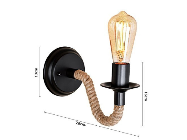2x iBella Living vintage touwlamp muur – foto 2 – kavel bij XL Auctions