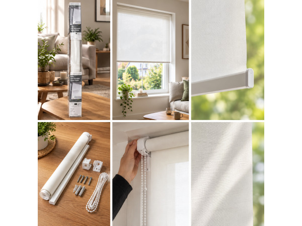 INT Roller Blind BO Plain Off-White 60x250cm