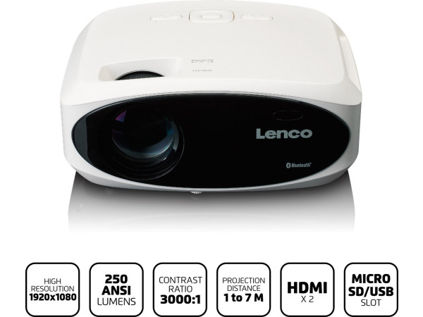 Lenco Beamer - Full HD 1080P - Projector met Bluetooth – foto 2 – kavel bij XL Auctions