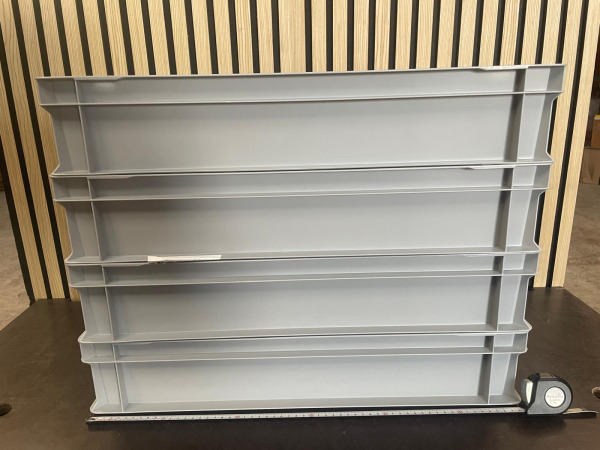 Transport-/magazijnbakken grijs – set van 4 stuks – foto 2 – kavel bij XL Auctions