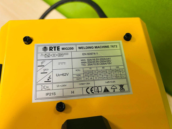RTE lasapparaat MIG/MMA/TIG 200A MIG200 – foto 6 – kavel bij XL Auctions
