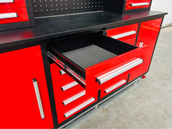 RTE garagewerkbank met opbouwkast 220x60x170cm – foto 4 – kavel bij XL Auctions