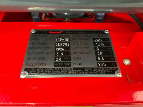 Mantall schaarhoogwerker elektrisch XE59MINI – foto 8 – kavel bij XL Auctions