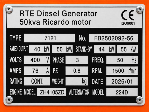 RTE noodstroom-aggregaat 50kVa diesel – foto 3 – kavel bij XL Auctions