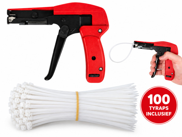Kabelbindertang inclusief 100 witte tyraps – foto 2 – kavel bij XL Auctions