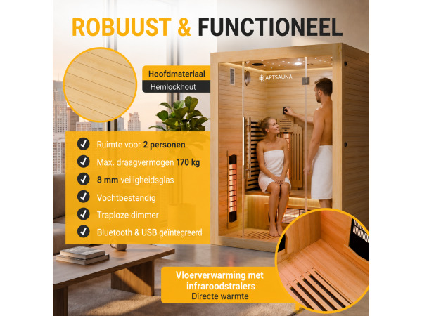 Infraroodcabine Aarhus 140 naturel – foto 2 – kavel bij XL Auctions