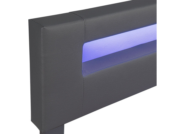 Gestoffeerd Bed - 180 x 200 cm - Grijs - LED Verlichting – foto 6 – kavel bij XL Auctions