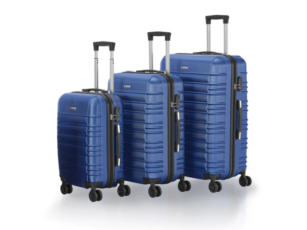 Harde Kofferset Rome - 3-Delig - ABS - Blauw – kavel bij XL Auctions