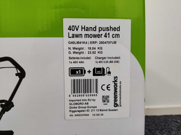 Greenworks accu Grasmaaier G40LM41K4 – foto 3 – kavel bij XL Auctions
