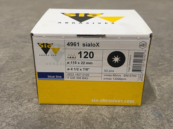 4x Sia schuurschijf P120 ø115mm Sialox 50-pack – kavel bij XL Auctions