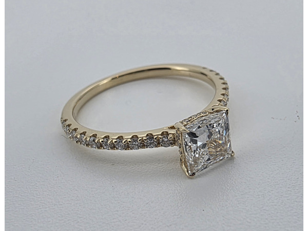 Gouden ring met 1 crt Prinsess diamant ( IGI ) – foto 2 – kavel bij XL Auctions