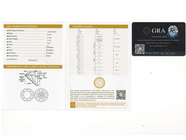 Moissanite briljant 2 crt Pink ( GRA Gecertificeerd ) – foto 6 – kavel bij XL Auctions