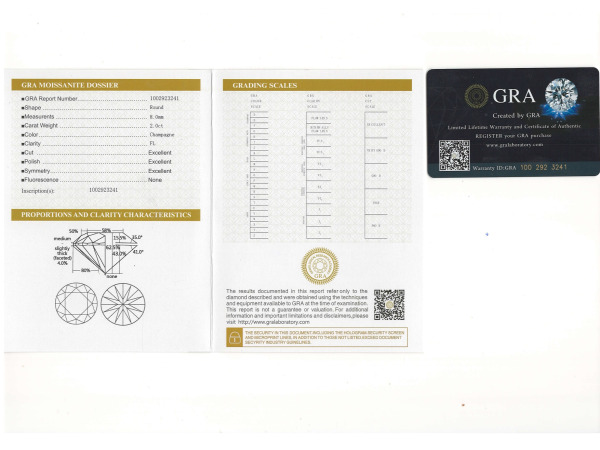 Moissanite briljant 2 crt Champagne ( GRA Gecertificeerd ) – foto 6 – kavel bij XL Auctions