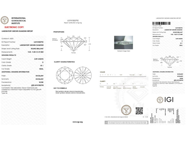 Diamant briljant 3.00 crt ( IGI gecertificeerd ) – foto 8 – kavel bij XL Auctions
